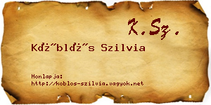 Köblös Szilvia névjegykártya